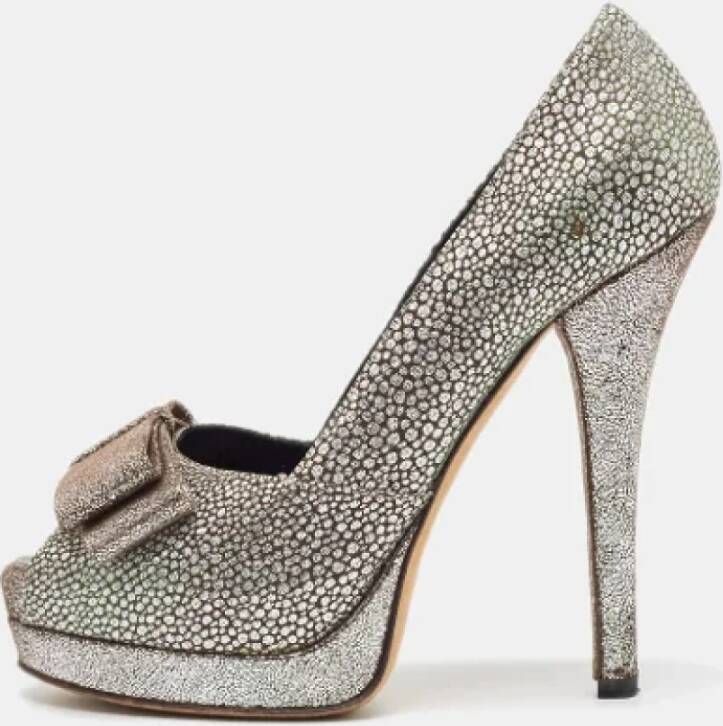 Fendi Vintage Pre-owned Fabric heels Gray Dames