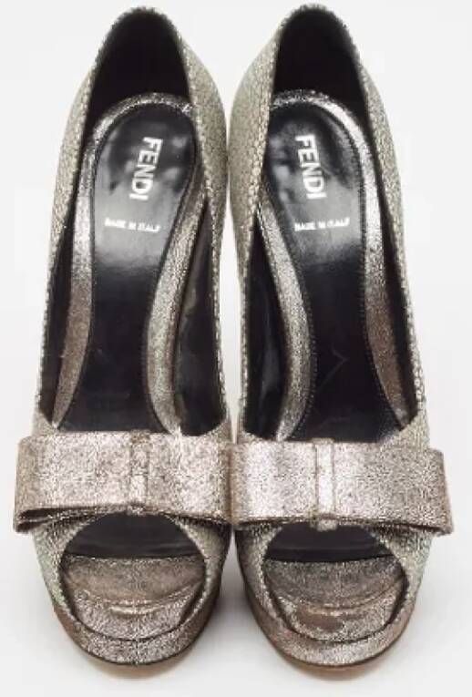 Fendi Vintage Pre-owned Fabric heels Gray Dames
