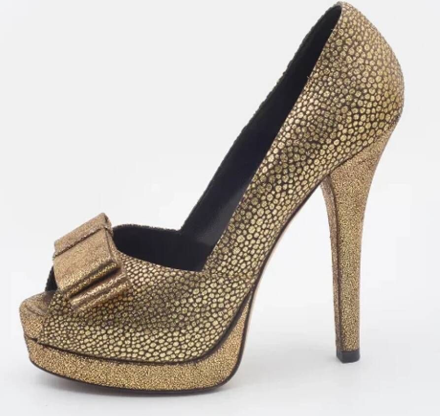 Fendi Vintage Pre-owned Fabric heels Yellow Dames
