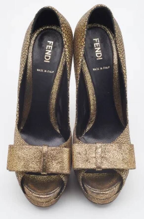 Fendi Vintage Pre-owned Fabric heels Yellow Dames