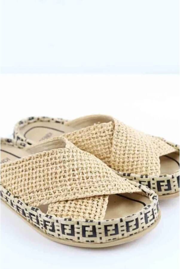 Fendi Vintage Pre-owned Fabric sandals Beige Dames