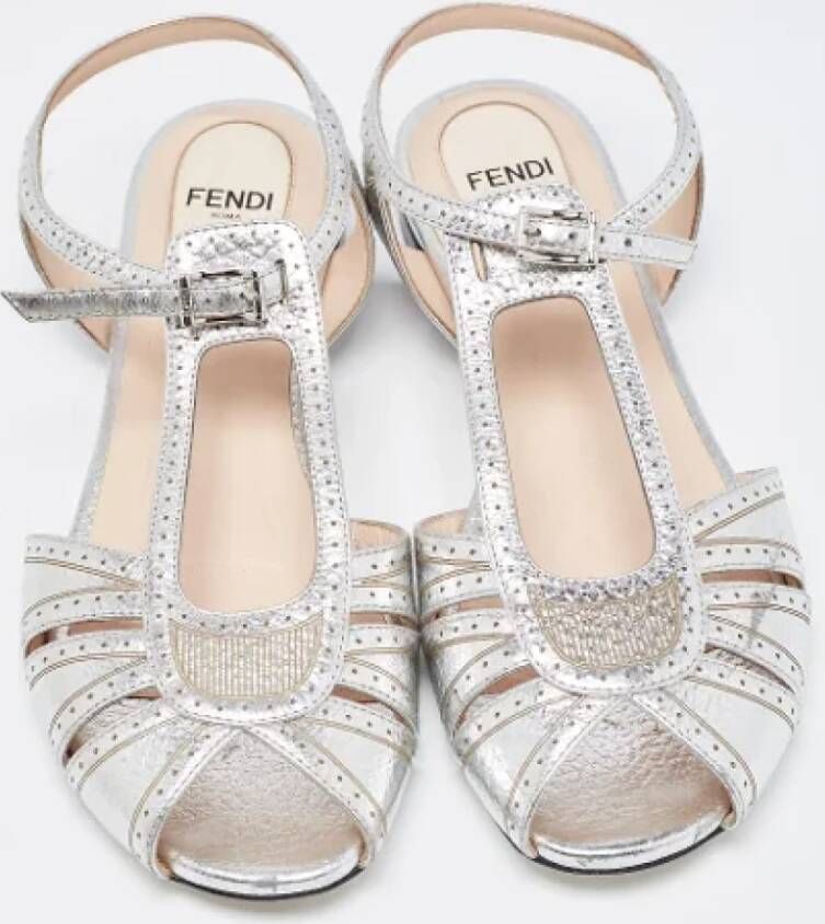 Fendi Vintage Pre-owned Fabric sandals Gray Dames
