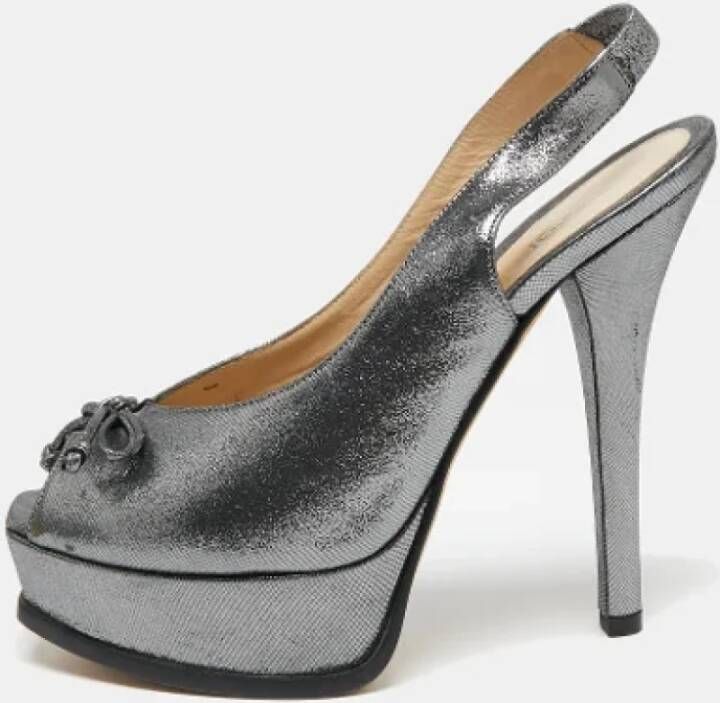 Fendi Vintage Pre-owned Fabric sandals Gray Dames