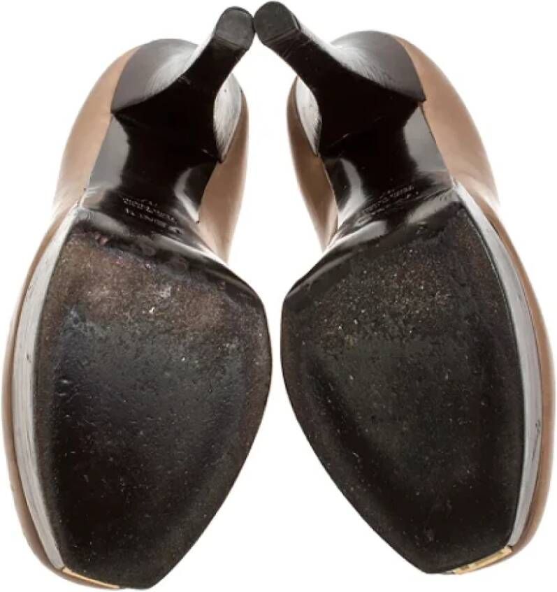 Fendi Vintage Pre-owned Leather boots Beige Dames