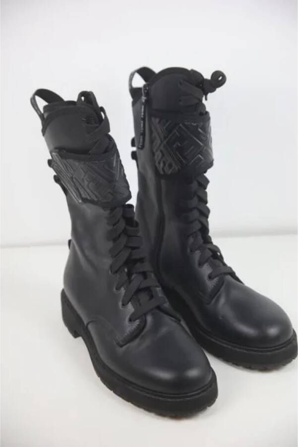 Fendi Vintage Pre-owned Leather boots Black Dames