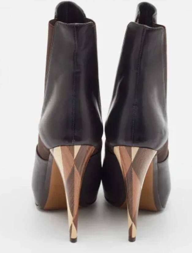 Fendi Vintage Pre-owned Leather boots Black Dames