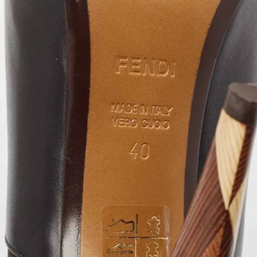 Fendi Vintage Pre-owned Leather boots Black Dames