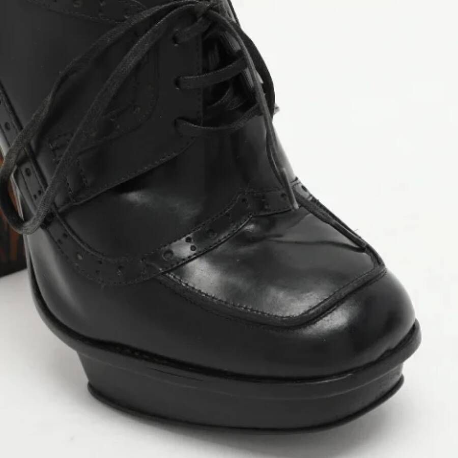 Fendi Vintage Pre-owned Leather boots Black Dames