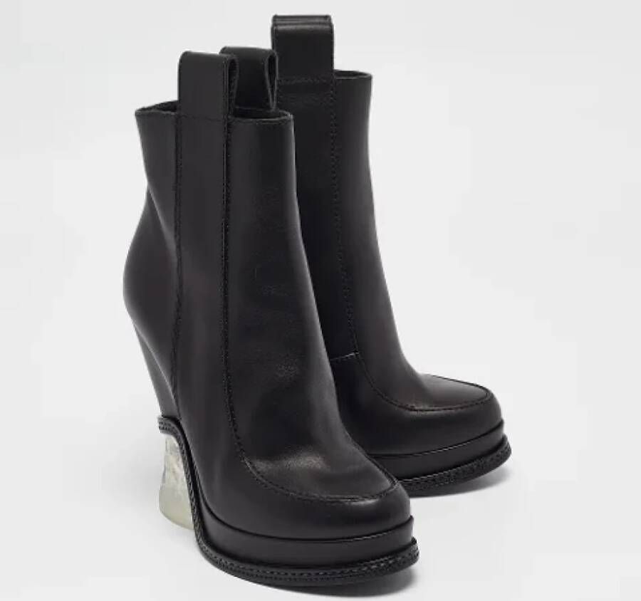 Fendi Vintage Pre-owned Leather boots Black Dames