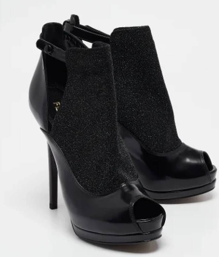 Fendi Vintage Pre-owned Leather boots Black Dames