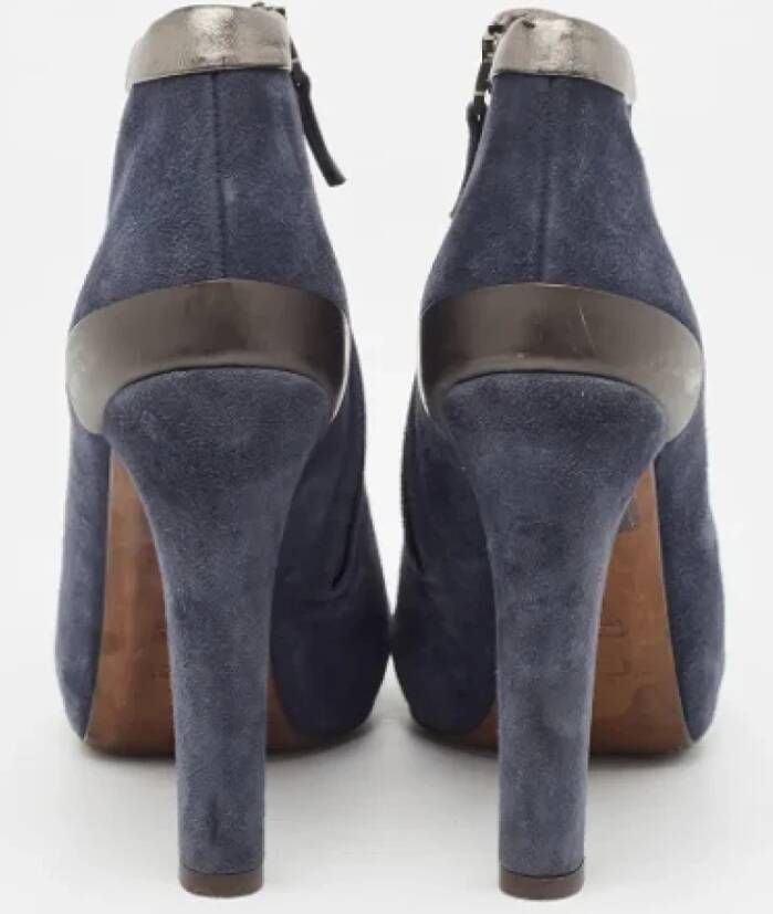 Fendi Vintage Pre-owned Leather boots Blue Dames