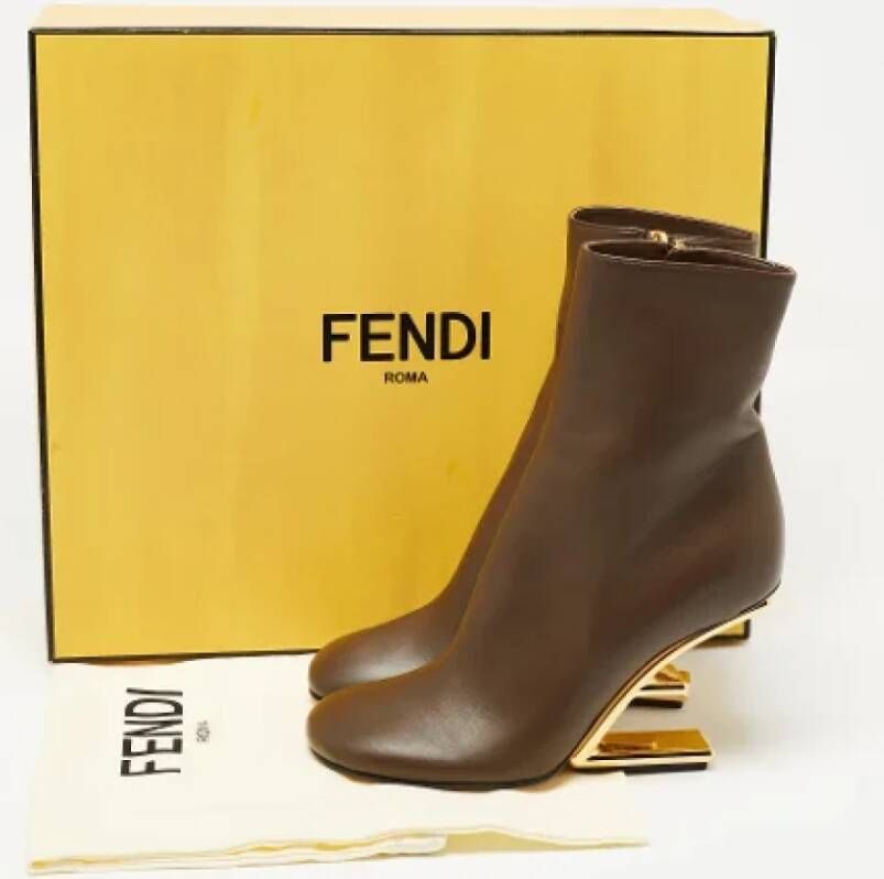 Fendi Vintage Pre-owned Leather boots Brown Dames