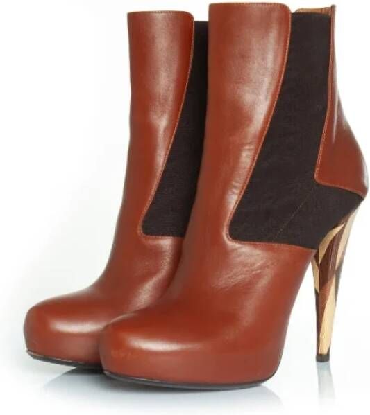 Fendi Vintage Pre-owned Leather boots Brown Dames