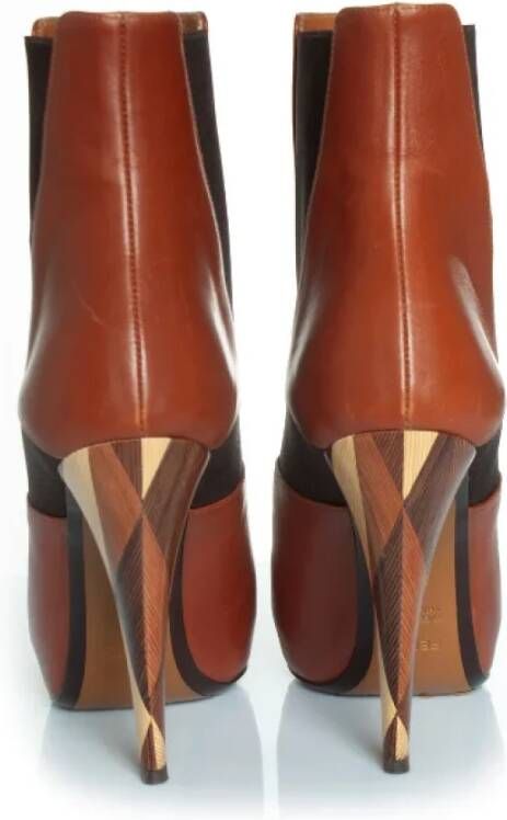 Fendi Vintage Pre-owned Leather boots Brown Dames