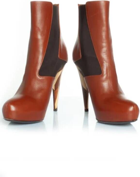 Fendi Vintage Pre-owned Leather boots Brown Dames