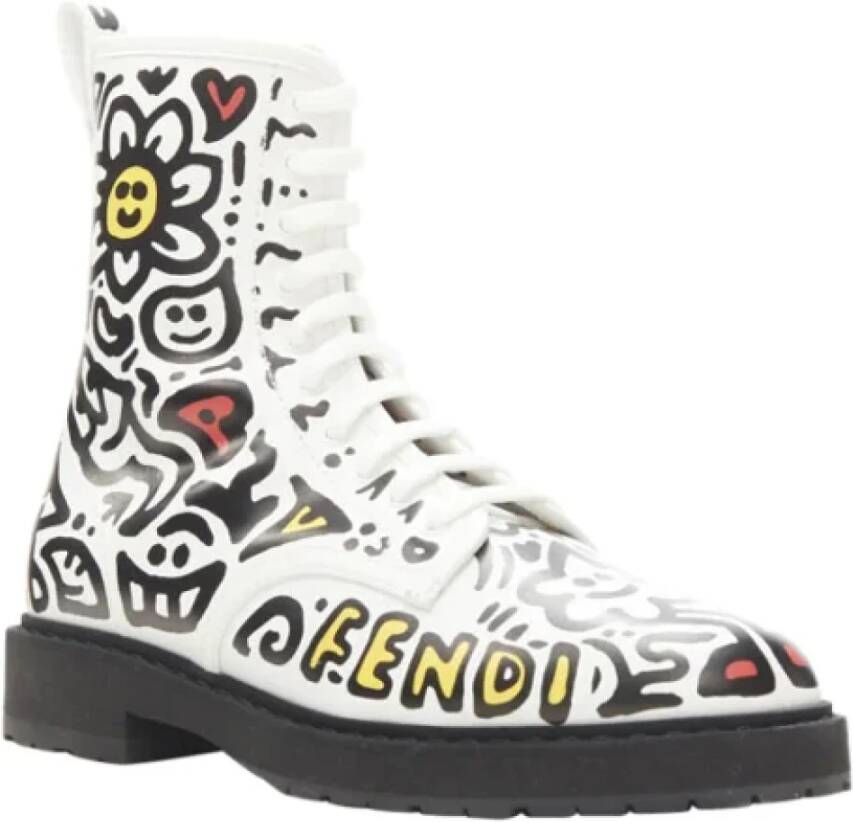 Fendi Vintage Pre-owned Leather boots White Dames
