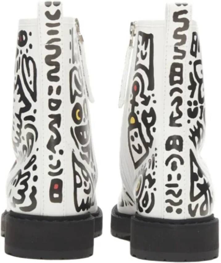 Fendi Vintage Pre-owned Leather boots White Dames