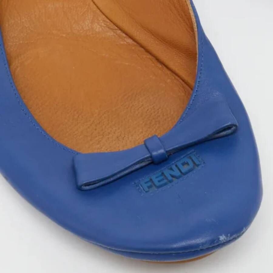 Fendi Vintage Pre-owned Leather flats Blue Dames