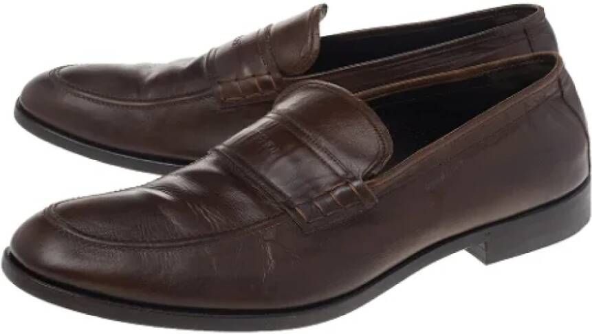 Fendi Vintage Pre-owned Leather flats Brown Dames