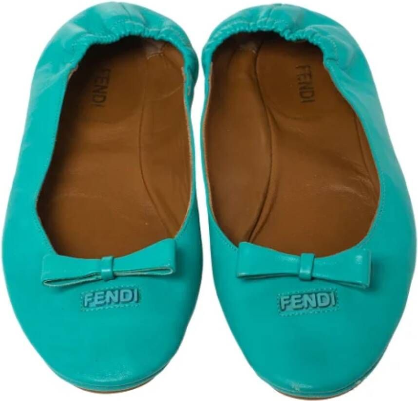Fendi Vintage Pre-owned Leather flats Green Dames