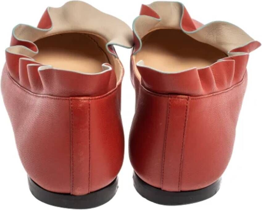 Fendi Vintage Pre-owned Leather flats Red Dames