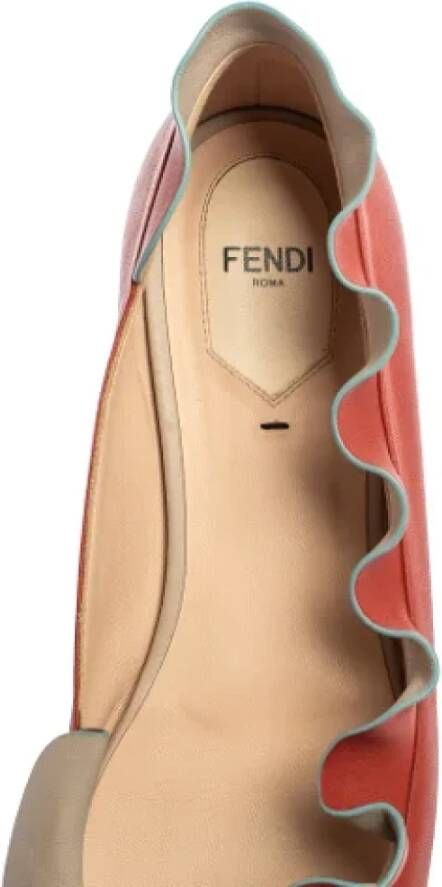 Fendi Vintage Pre-owned Leather flats Red Dames