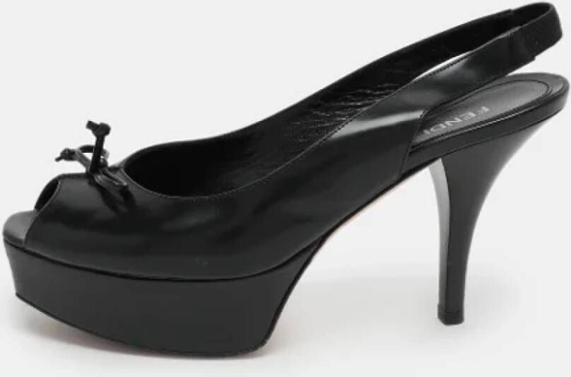 Fendi Vintage Pre-owned Leather heels Black Dames