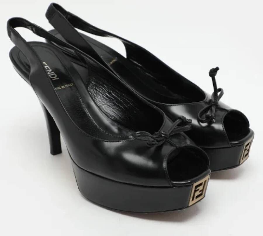 Fendi Vintage Pre-owned Leather heels Black Dames