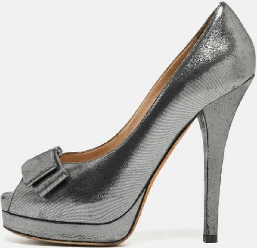 Fendi Vintage Pre-owned Leather heels Gray Dames