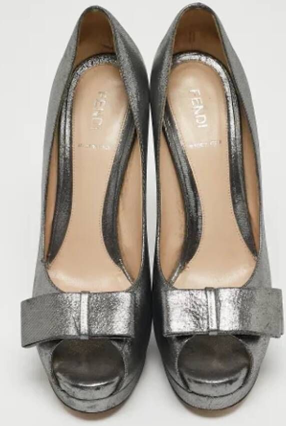 Fendi Vintage Pre-owned Leather heels Gray Dames