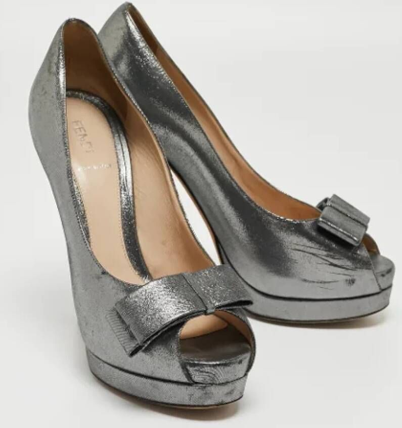 Fendi Vintage Pre-owned Leather heels Gray Dames