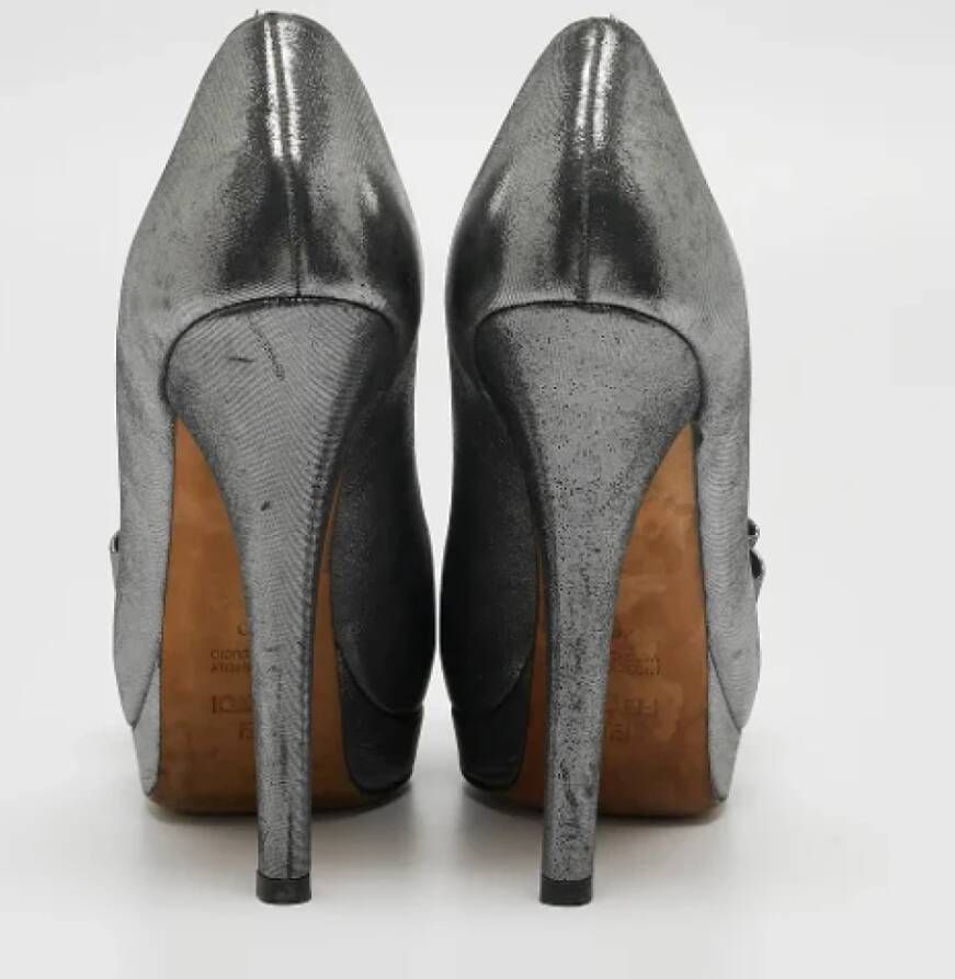 Fendi Vintage Pre-owned Leather heels Gray Dames