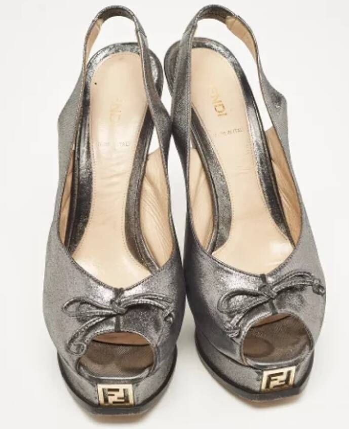 Fendi Vintage Pre-owned Leather heels Gray Dames