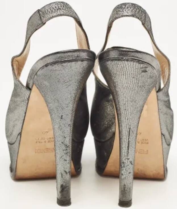 Fendi Vintage Pre-owned Leather heels Gray Dames