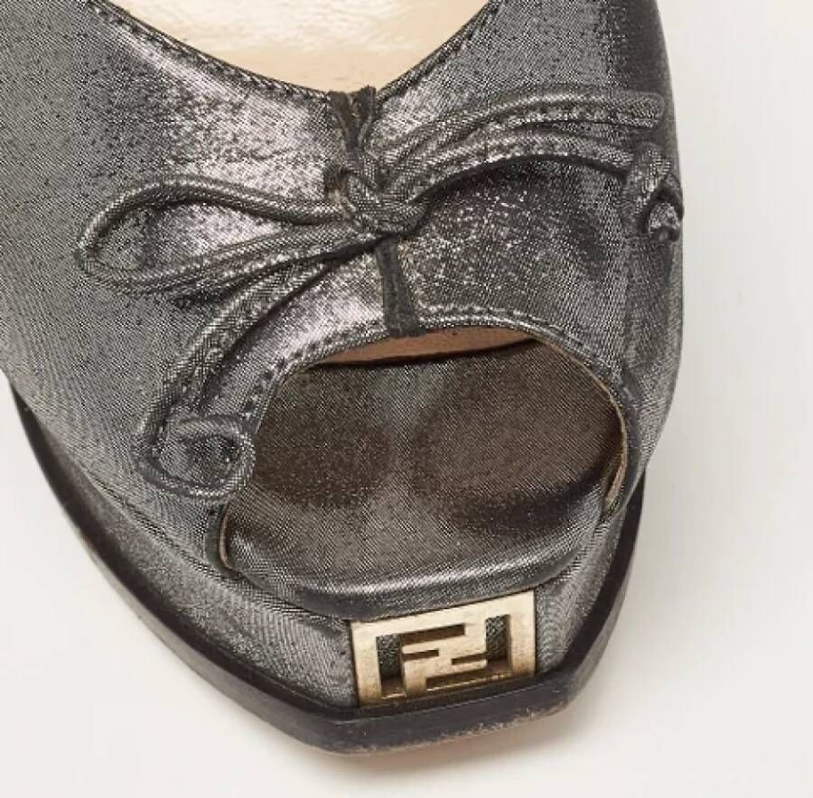 Fendi Vintage Pre-owned Leather heels Gray Dames