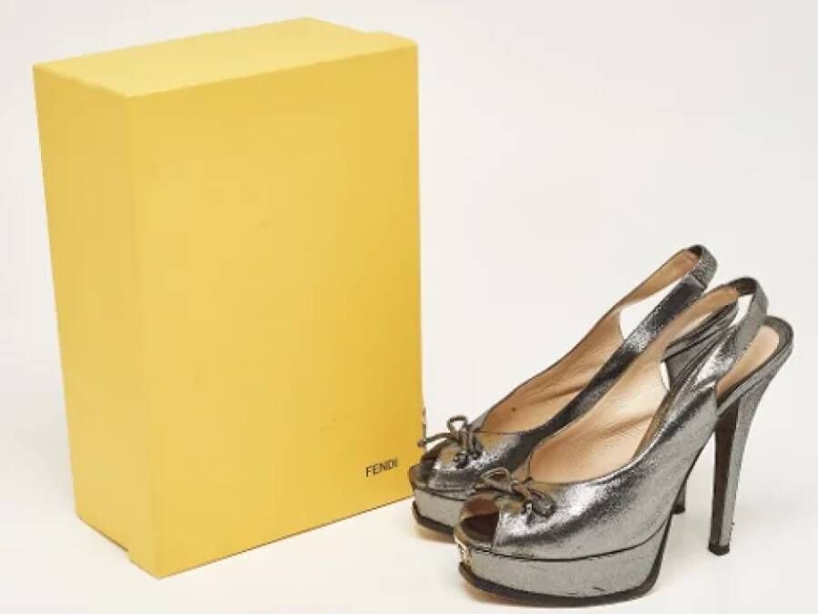 Fendi Vintage Pre-owned Leather heels Gray Dames