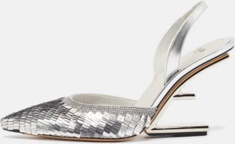 Fendi Vintage Pre-owned Leather heels Gray Dames