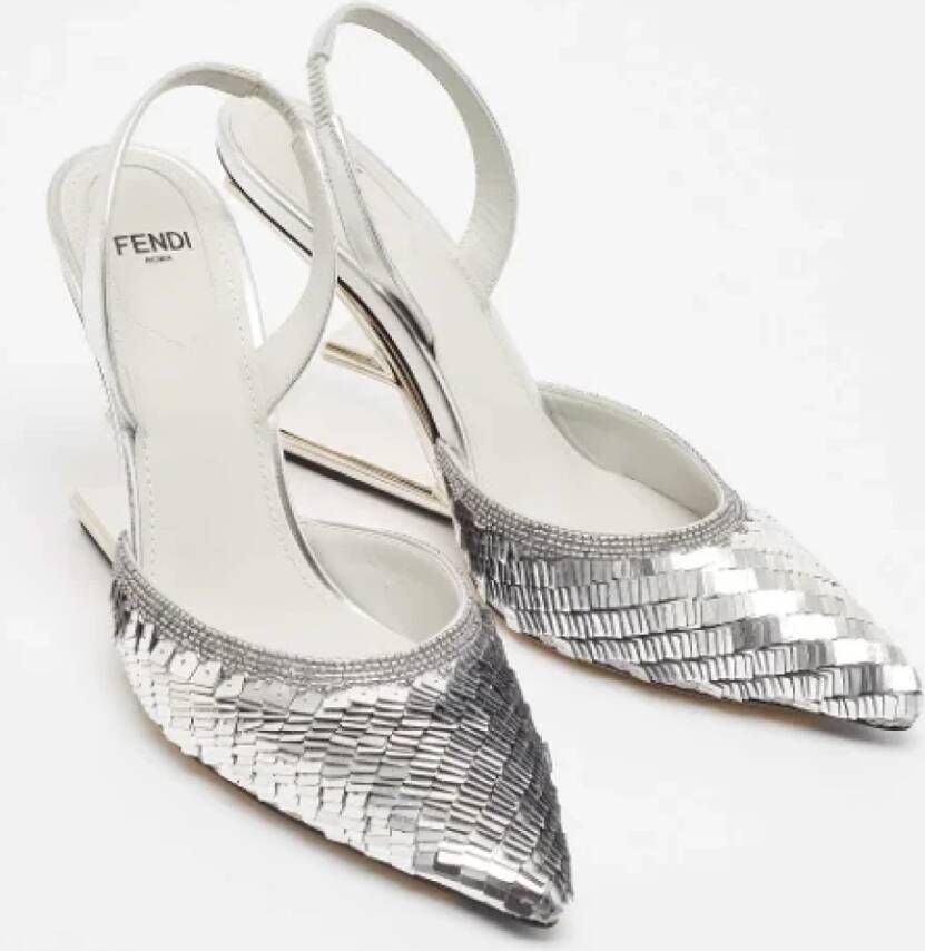 Fendi Vintage Pre-owned Leather heels Gray Dames