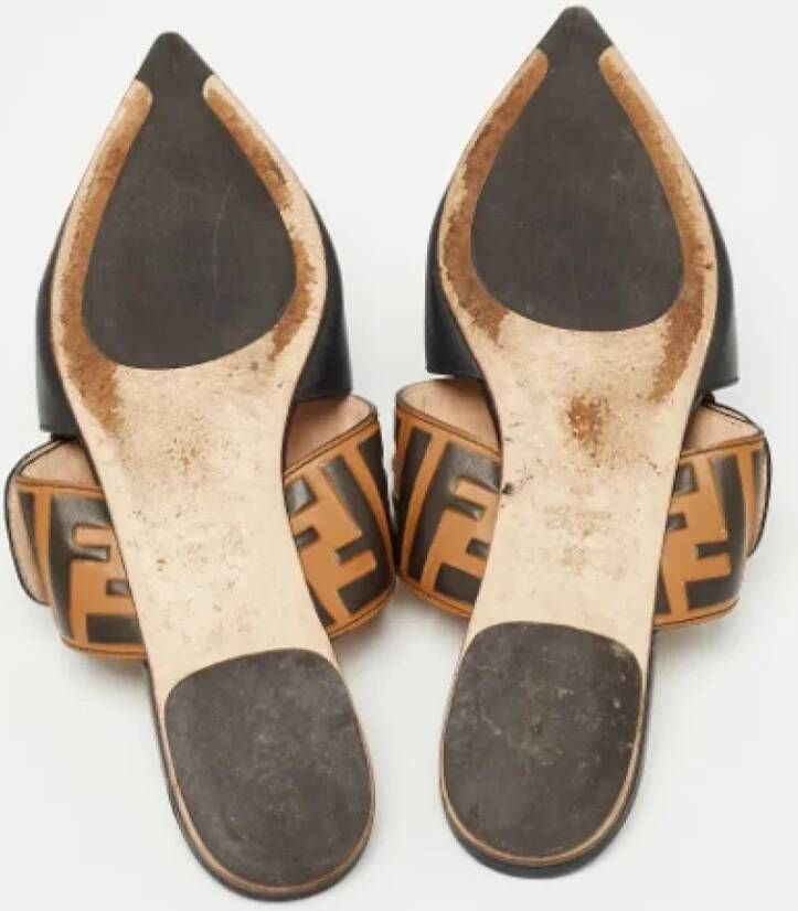 Fendi Vintage Pre-owned Leather mules Black Dames