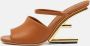Fendi Vintage Pre-owned Leather mules Brown Dames - Thumbnail 2