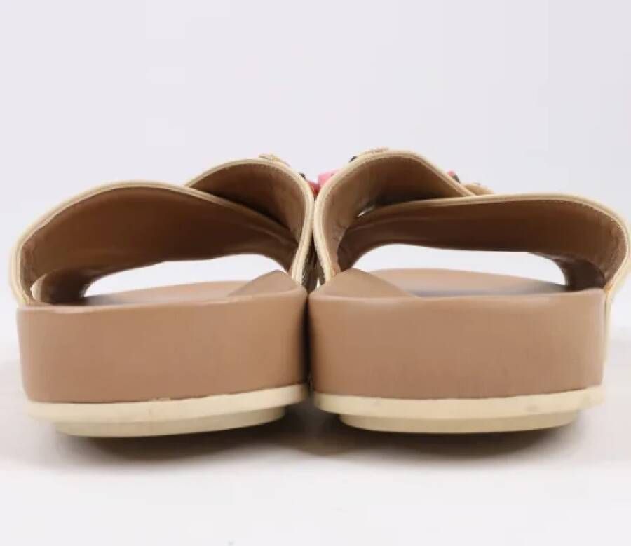 Fendi Vintage Pre-owned Leather sandals Beige Dames