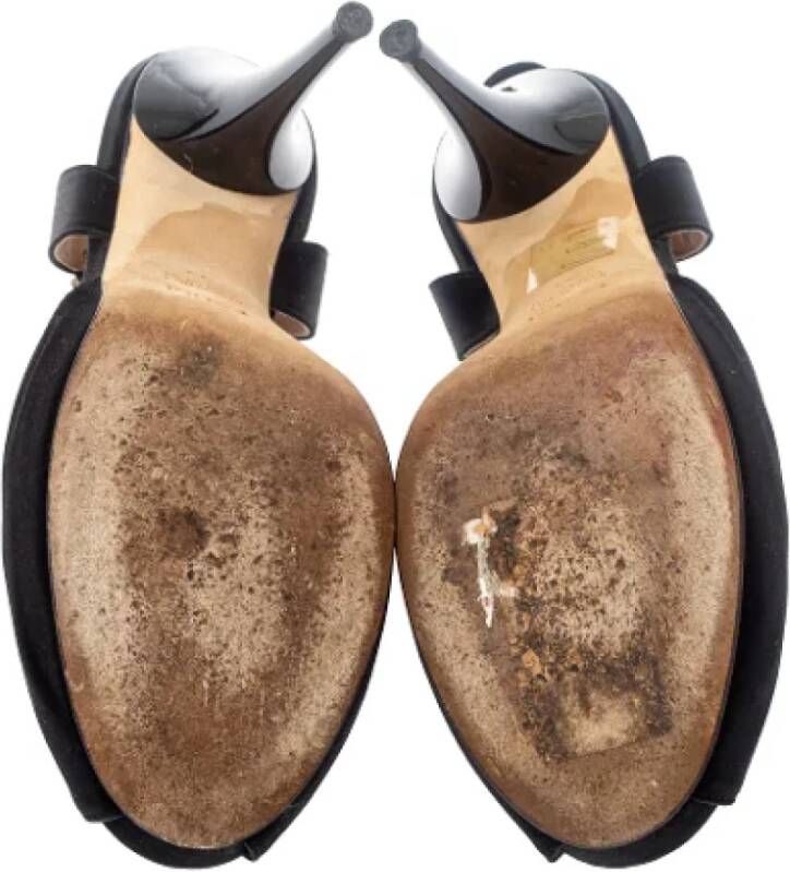 Fendi Vintage Pre-owned Leather sandals Black Dames