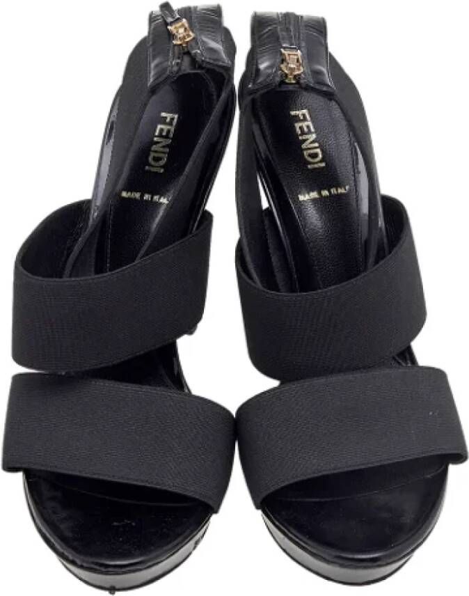 Fendi Vintage Pre-owned Leather sandals Black Dames