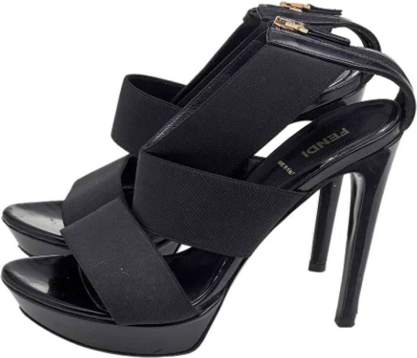 Fendi Vintage Pre-owned Leather sandals Black Dames