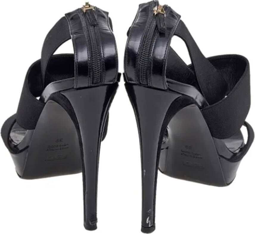Fendi Vintage Pre-owned Leather sandals Black Dames