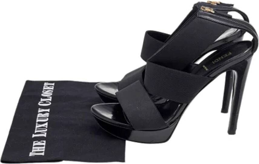 Fendi Vintage Pre-owned Leather sandals Black Dames