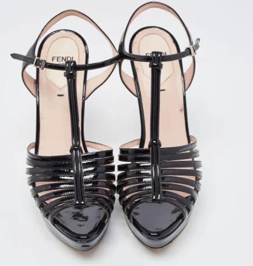 Fendi Vintage Pre-owned Leather sandals Black Dames