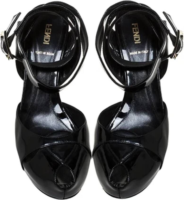 Fendi Vintage Pre-owned Leather sandals Black Dames