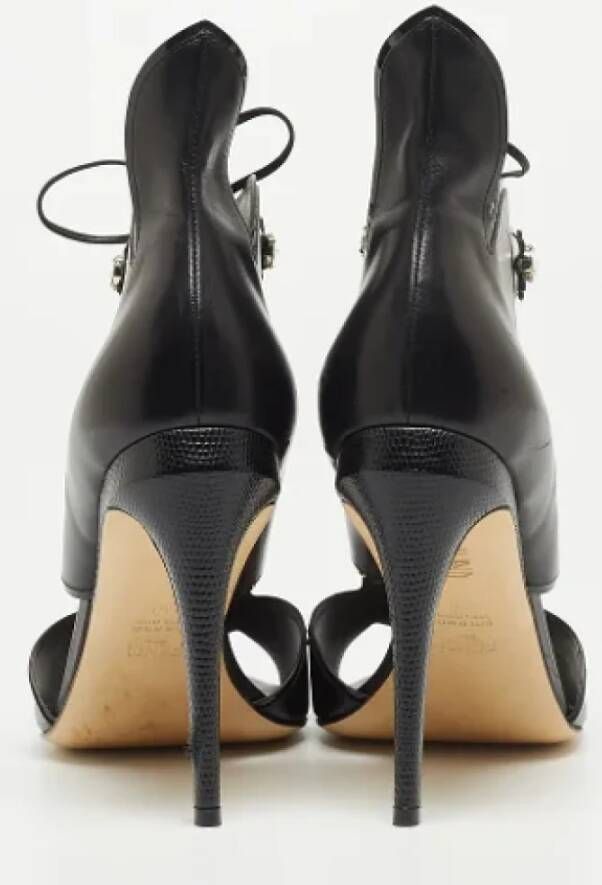 Fendi Vintage Pre-owned Leather sandals Black Dames