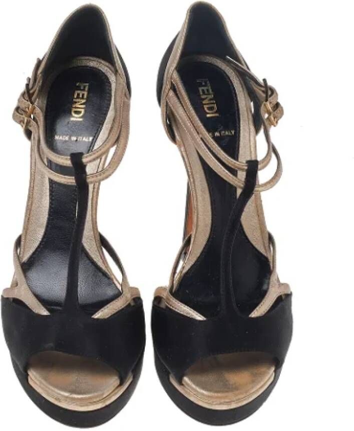 Fendi Vintage Pre-owned Leather sandals Black Dames